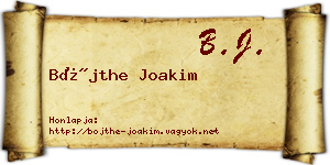 Bőjthe Joakim névjegykártya